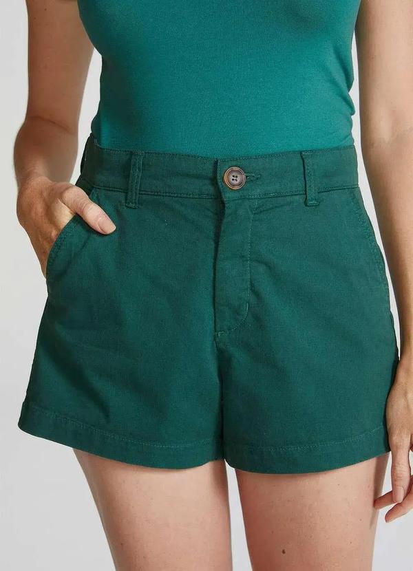 Hering - Shorts Basico Feminino Chino Verde 12