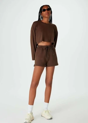 Shorts Feminino em Moletom Hering e Nv - HERING