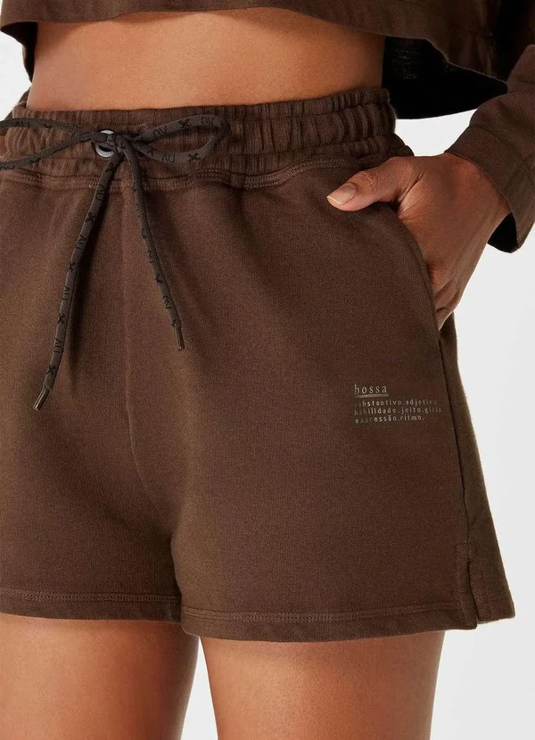 Hering - Shorts Feminino em Moletom Hering e Nv Marrom 2