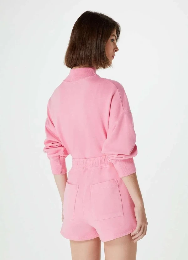 Hering - Shorts Feminino em Moletom Hering e Nv Rosa 3