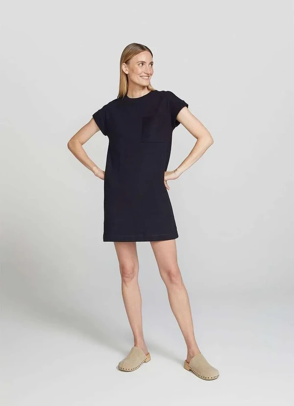 Hering - Vestido Basico Curto em Malha com Bolso Preto 2