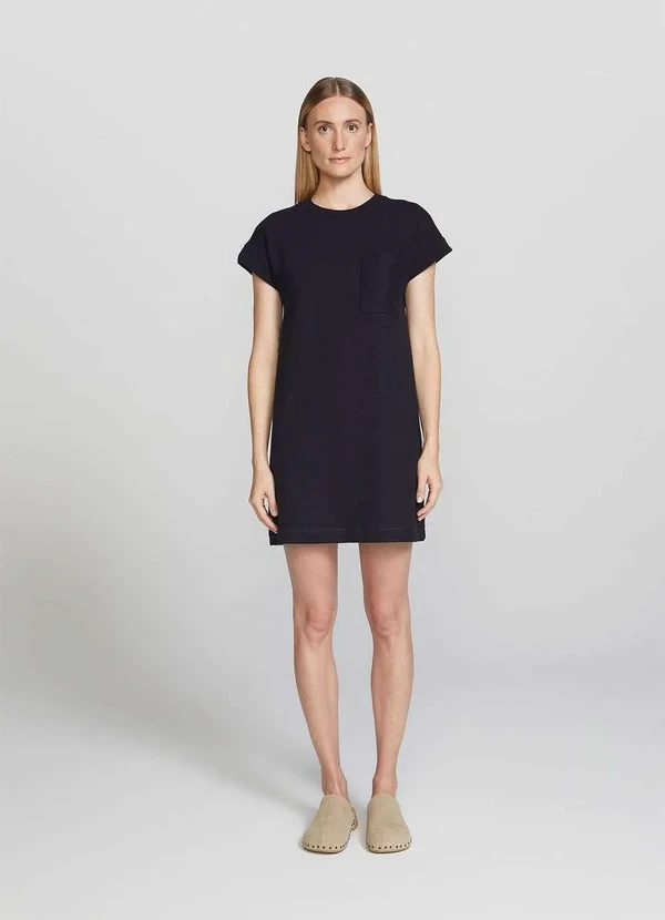 Hering - Vestido Basico Curto em Malha com Bolso Preto 7