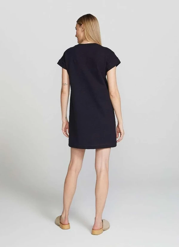 Hering - Vestido Basico Curto em Malha com Bolso Preto 8