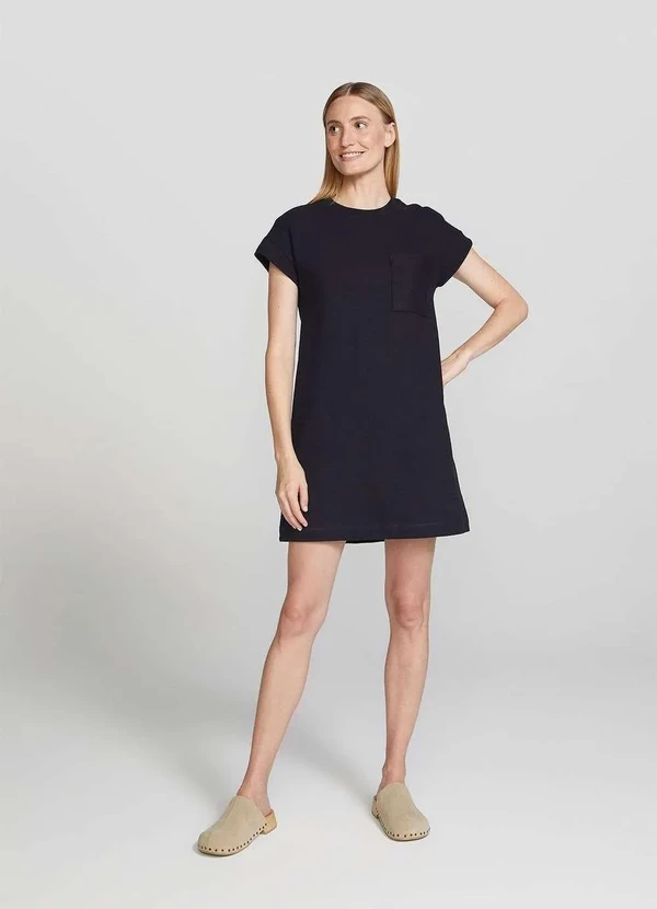 Hering - Vestido Basico Curto em Malha com Bolso Preto 9