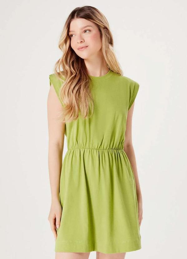 Hering - Vestido Basico Curto Muscle Tee Evase Verde 2