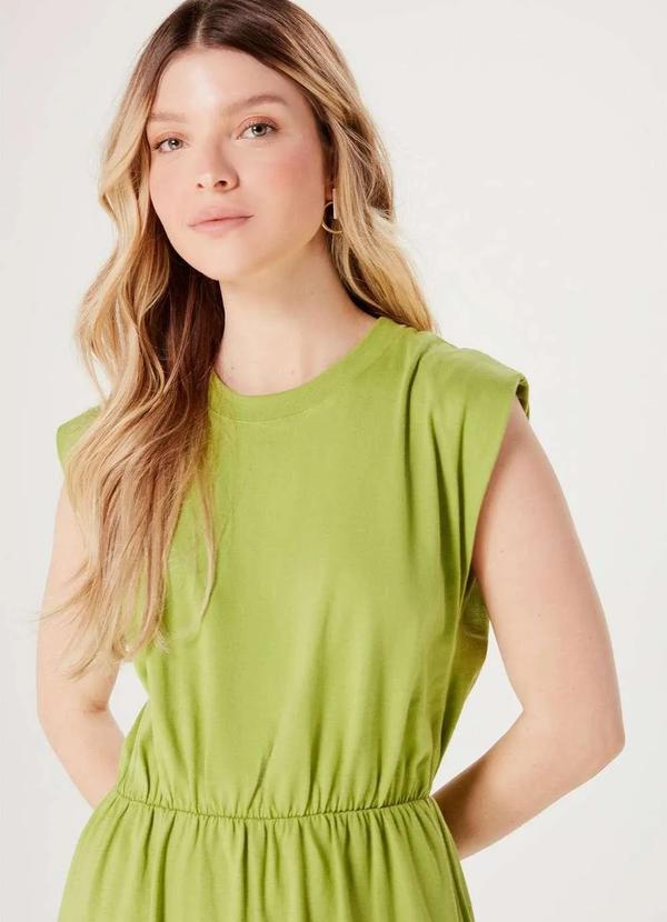 Hering - Vestido Basico Curto Muscle Tee Evase Verde 4