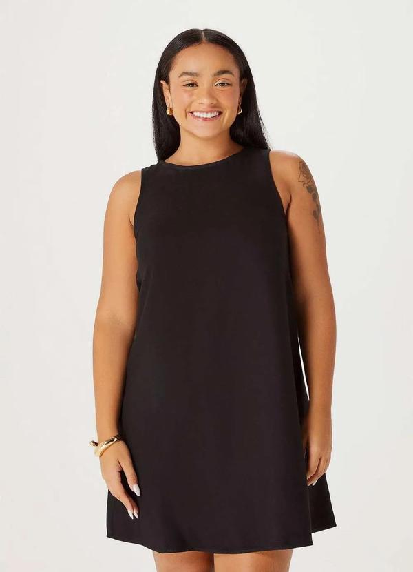 Hering - Vestido Curto Basico Reto Preto