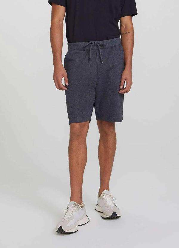 Hering - Bermuda Basica de Moletom Masculina com Amarracao Cinza