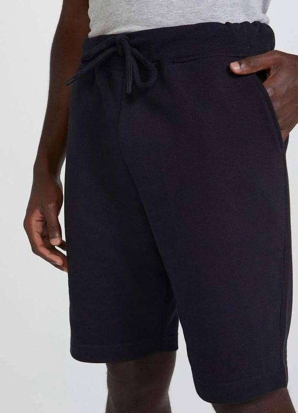 Hering - Bermuda Basica de Moletom Masculina com Amarracao Preto 5