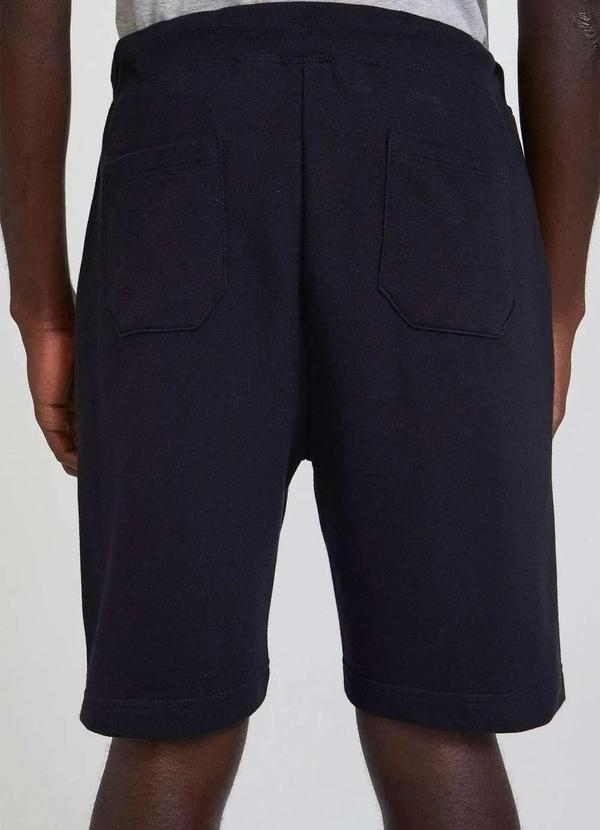 Hering - Bermuda Basica de Moletom Masculina com Amarracao Preto 6