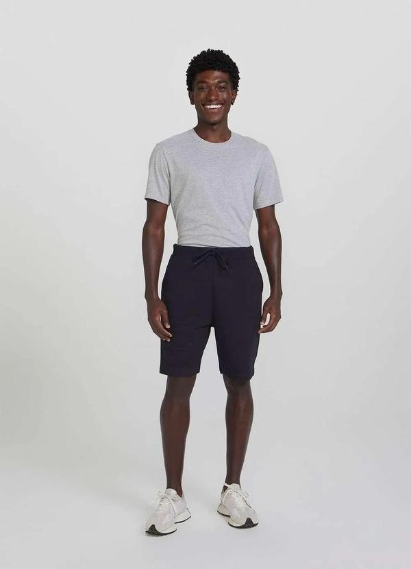 Hering - Bermuda Basica de Moletom Masculina com Amarracao Preto 7