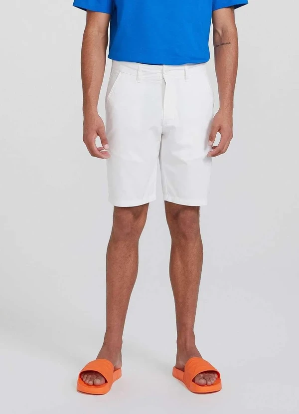 Hering - Bermuda Basica Masculina Chino Branco