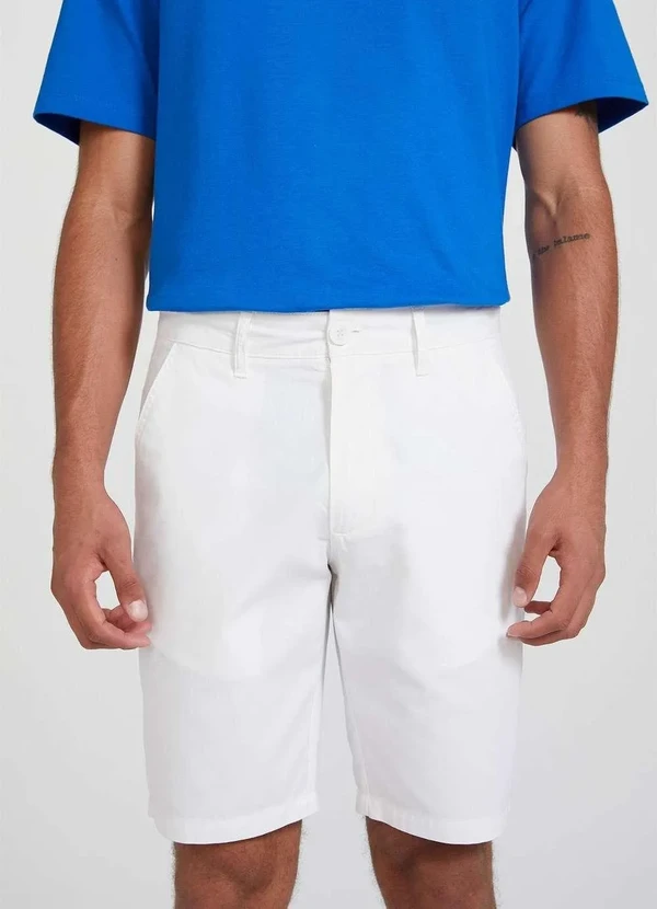 Hering - Bermuda Basica Masculina Chino Branco 7