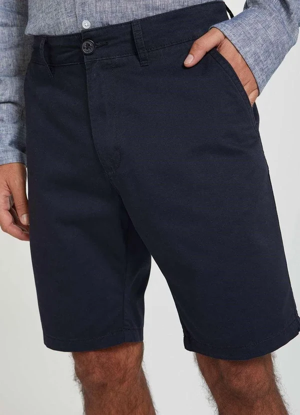 Hering - Bermuda Basica Masculina Chino Preto