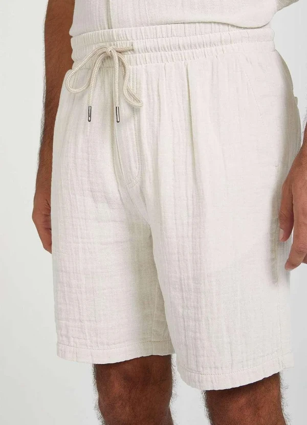 Hering - Bermuda Masculina Regular Texturizada Bege