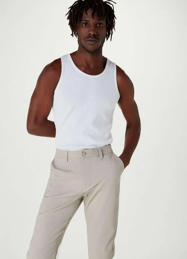 Hering - Calca Basica Masculina em Sarja Chino Cinza 2