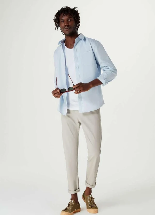 Hering - Calca Basica Masculina em Sarja Chino Cinza 4