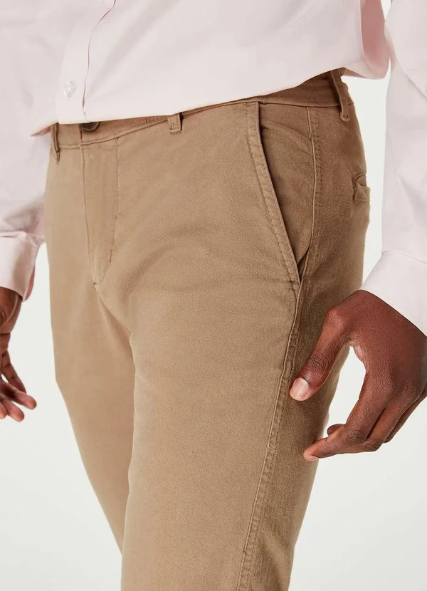 Hering - Calca Basica Masculina em Sarja Chino Marrom 4