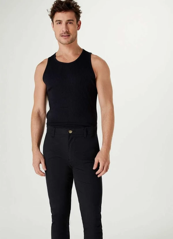 Hering - Calca Basica Masculina em Sarja Chino Preto 3