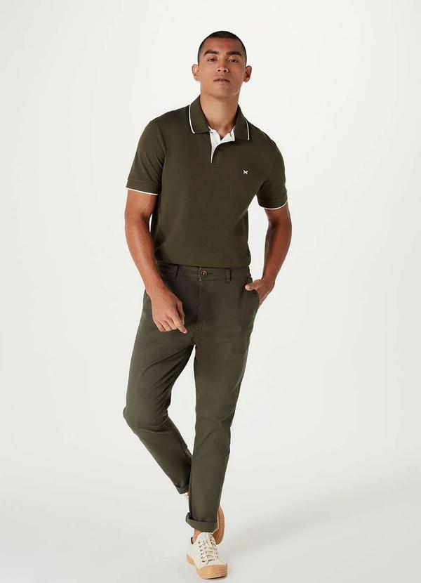 Hering - Calca Basica Masculina em Sarja Chino Verde