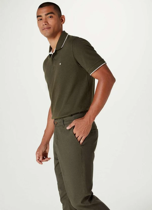 Hering - Calca Basica Masculina em Sarja Chino Verde 2