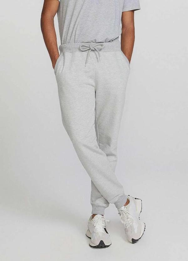 Hering - Calca Basica Masculina Jogger em Moletom Cinza