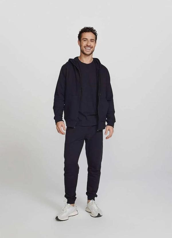 Hering - Calca Basica Masculina Jogger em Moletom Preto 8