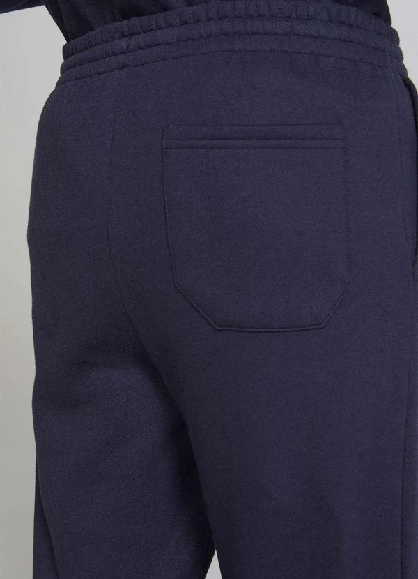 Hering - Calca Basica Masculina Reta em Moletom Peluciado Azul 4