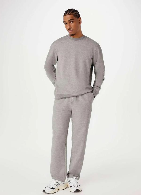 Moda Masculina CalÇa De Moletom Basica Masculina Conjunto Moletom Flanelado  Blusão Básico E Calça Punho Masculino