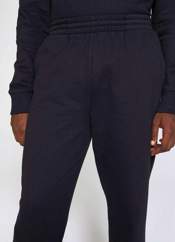 Hering - Calca Basica Masculina Reta em Moletom Peluciado Preto 4