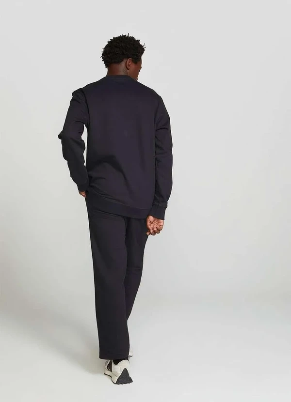 Hering - Calca Basica Masculina Reta em Moletom Peluciado Preto 8