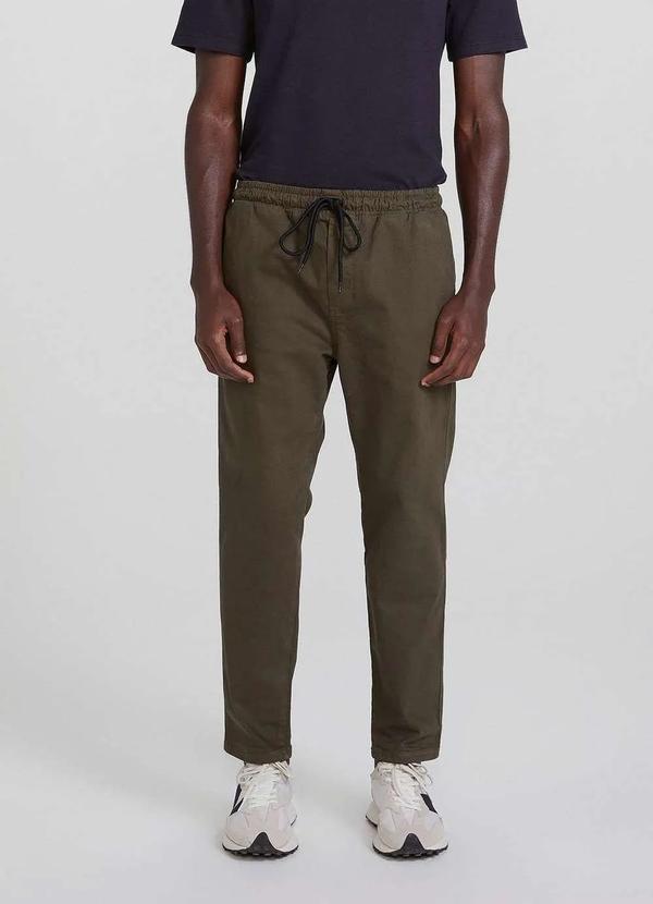 Hering - Calca em Sarja Masculina Jogger Verde
