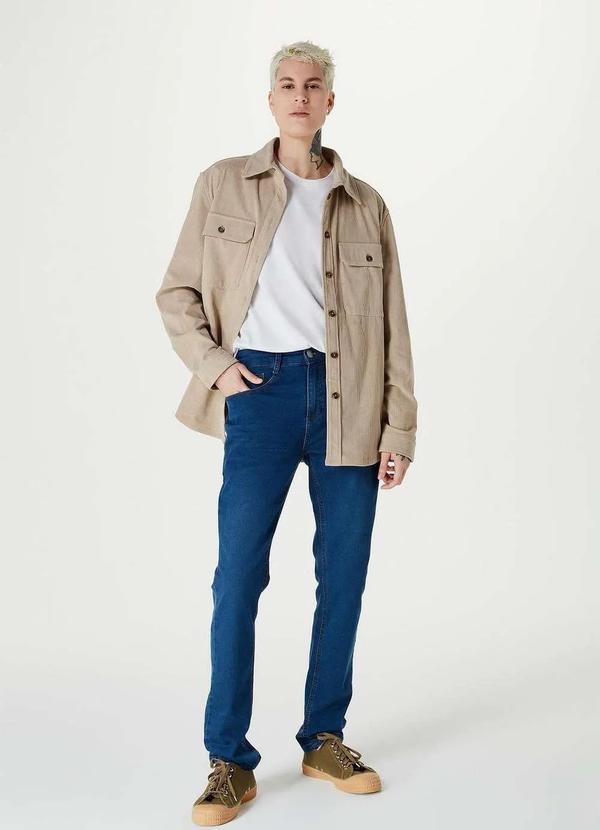 Hering - Calca Jeans Masculina Soft Touch Skinny Azul