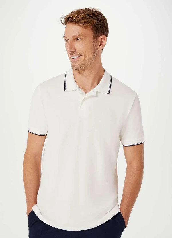 Hering - Camisa Basica Masculina Polo Basica em Algodao Branco