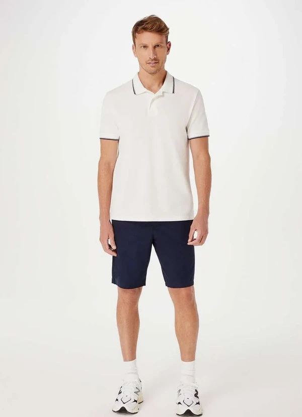 Hering - Camisa Basica Masculina Polo Basica em Algodao Branco 4