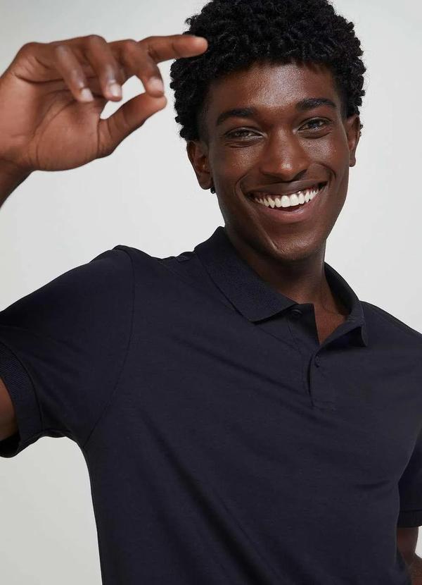 Hering - Camisa Basica Masculina Polo em Algodao Peruano Preto