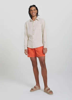 Hering - Camisa Basica Masculina Slim Manga Longa em Linho - HERING