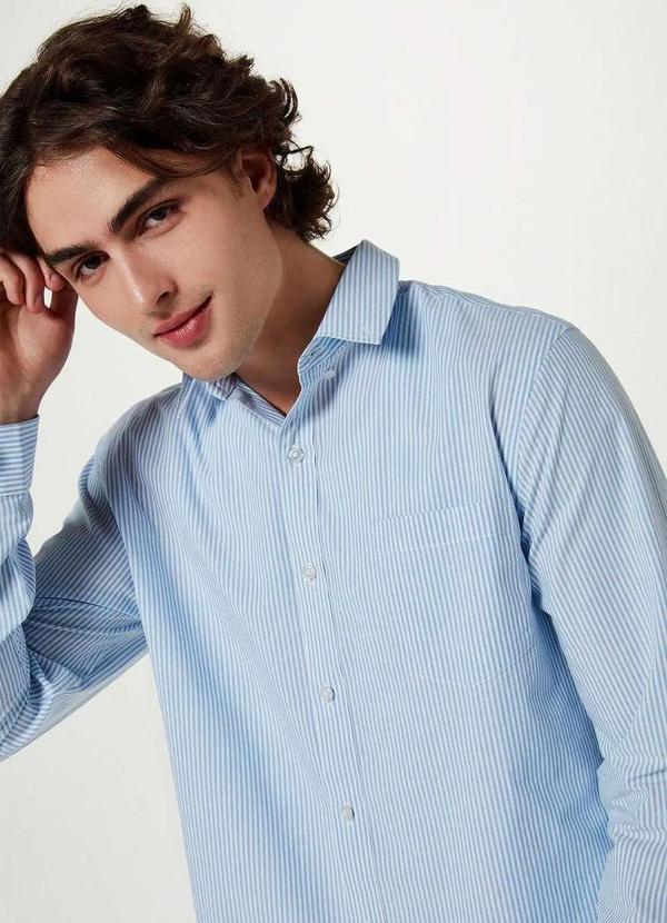 Hering - Camisa Basica Masculina Xadrez Manga Longa Azul