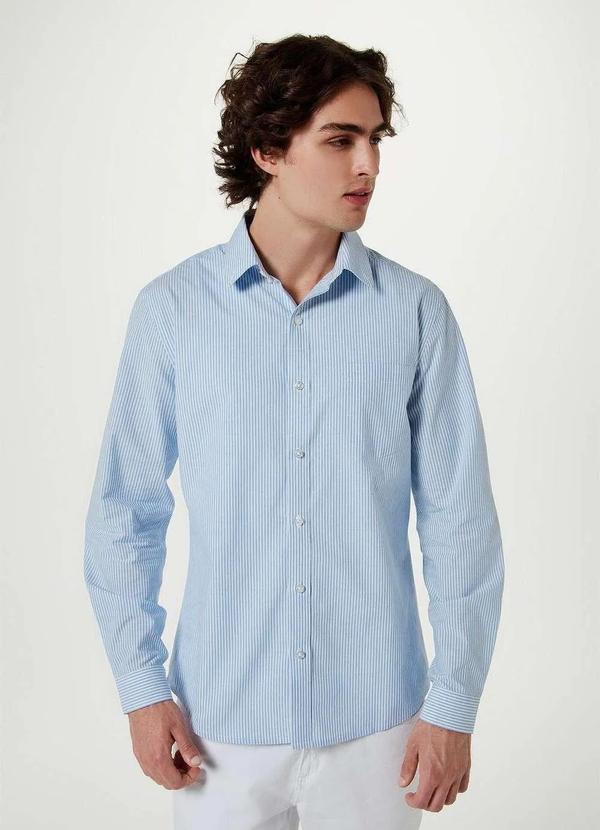 Hering - Camisa Basica Masculina Xadrez Manga Longa Azul 2
