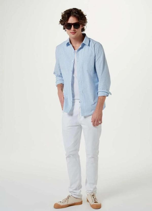 Hering - Camisa Basica Masculina Xadrez Manga Longa Azul 4