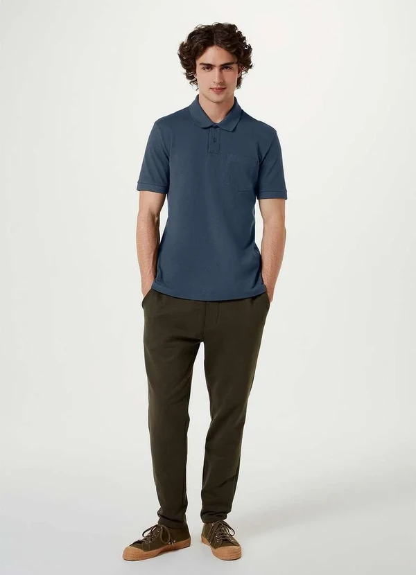 Hering - Camisa Polo Basica Masculina Manga Curta Azul 4