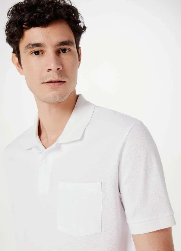 Hering - Camisa Polo Basica Masculina Manga Curta Branco 2