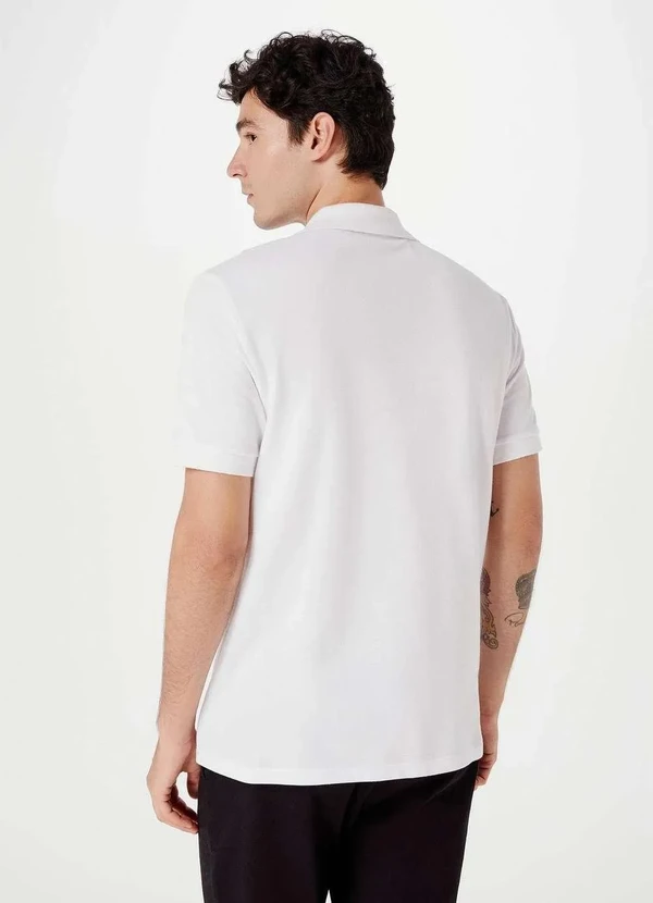 Hering - Camisa Polo Basica Masculina Manga Curta Branco 3