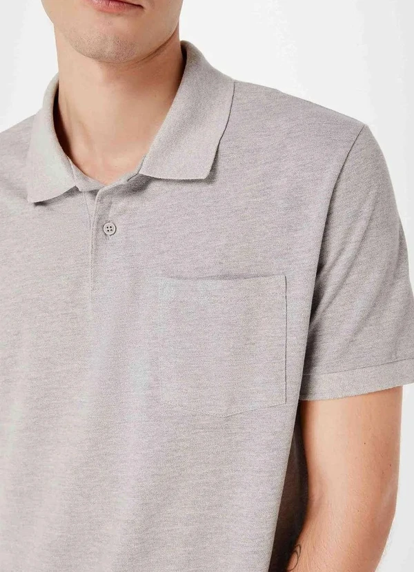 Hering - Camisa Polo Basica Masculina Manga Curta Cinza 2