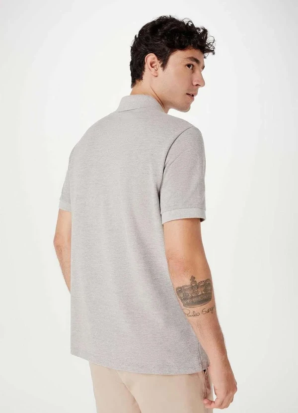 Hering - Camisa Polo Basica Masculina Manga Curta Cinza 3
