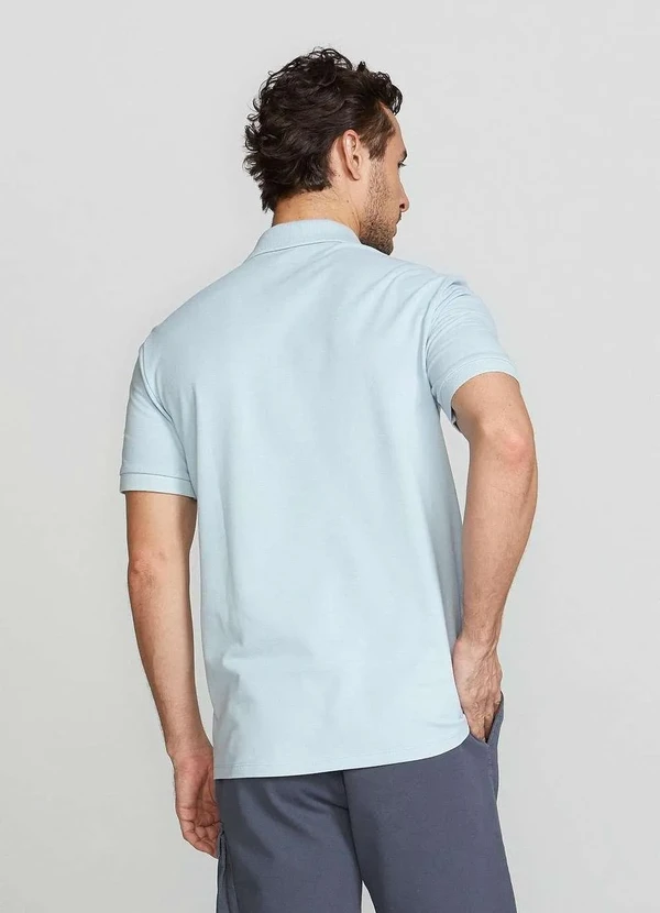 Hering - Camisa Polo Masculina em Piquet Azul 2