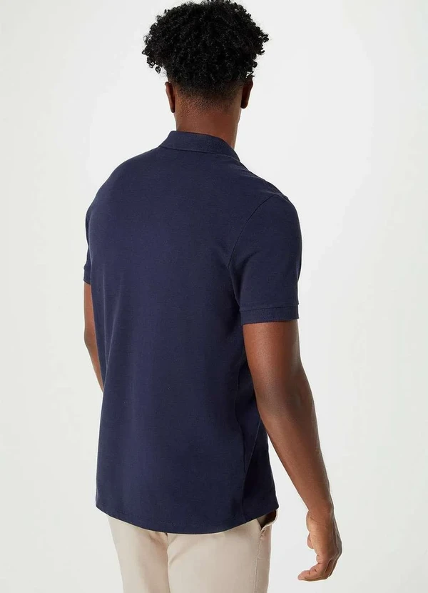 Hering - Camisa Polo Masculina em Piquet Azul 3