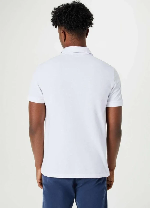 Hering - Camisa Polo Masculina em Piquet Branco 3