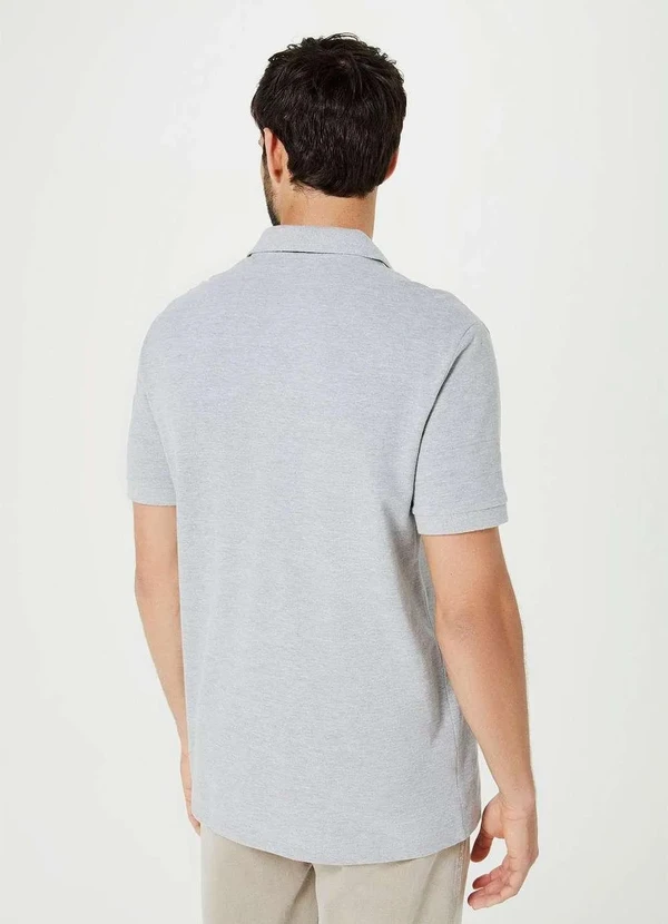 Hering - Camisa Polo Masculina em Piquet Cinza 3
