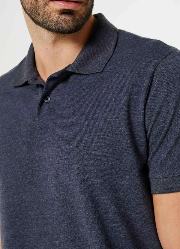 Hering - Camisa Polo Masculina em Piquet Cinza 2